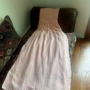 Lovers and Friends Fielle Halter Strapless Midi Dress  (Sz S Baby Pink) NEW